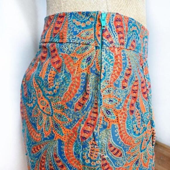 Hand Crafted Boho Paisley Print High Waist 4" Hot Shorts size 31 - Picture 4 of 5